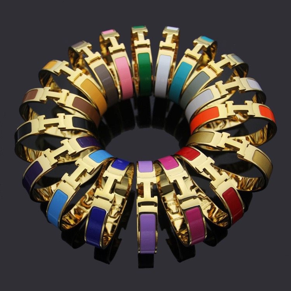 New Clic H Bracelet gold plated stainless steel in various enamel colors